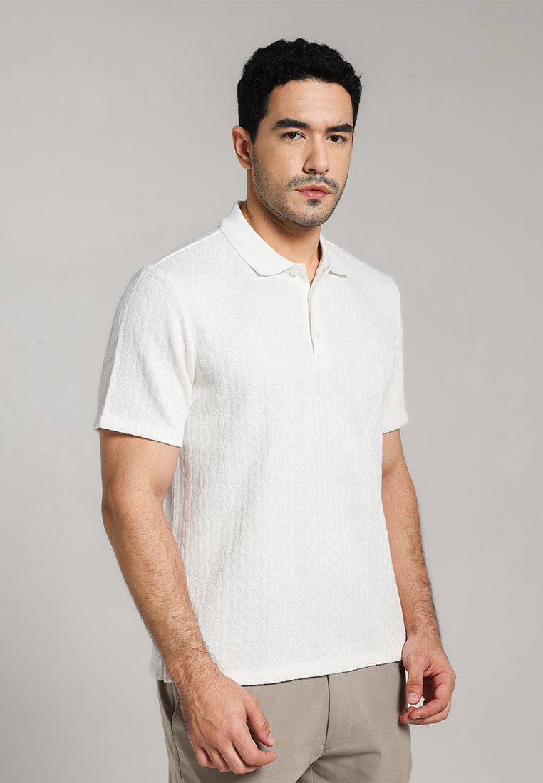 MOC - Kaos Polo Pria Lengan Pendek Cruz - White