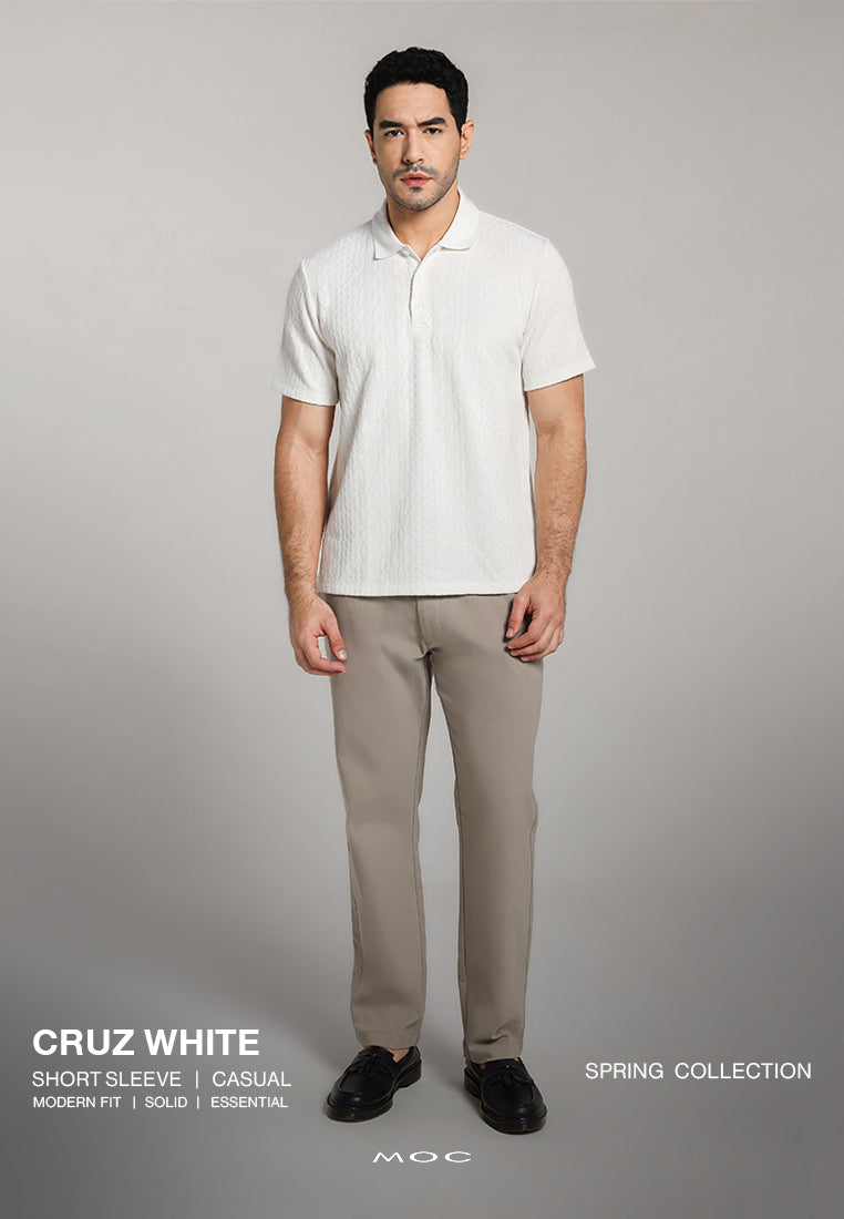 MOC - Kaos Polo Pria Lengan Pendek Cruz - White