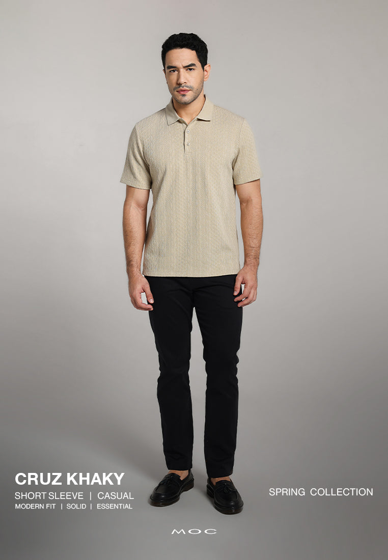 MOC - Kaos Polo Pria Lengan Pendek Cruz - Khaki