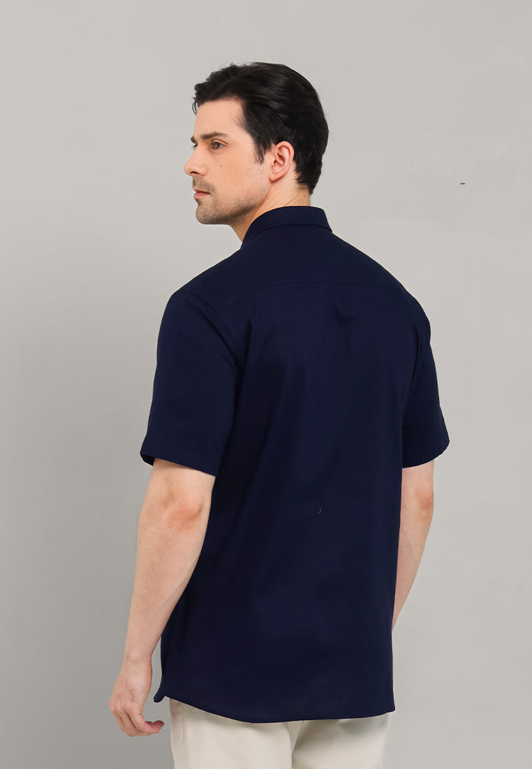 MOC Kemeja Lengan Pendek Pria Ehno - Navy