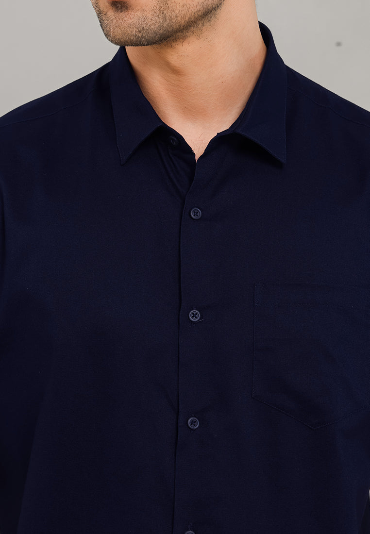 MOC Kemeja Lengan Pendek Pria Ehno - Navy