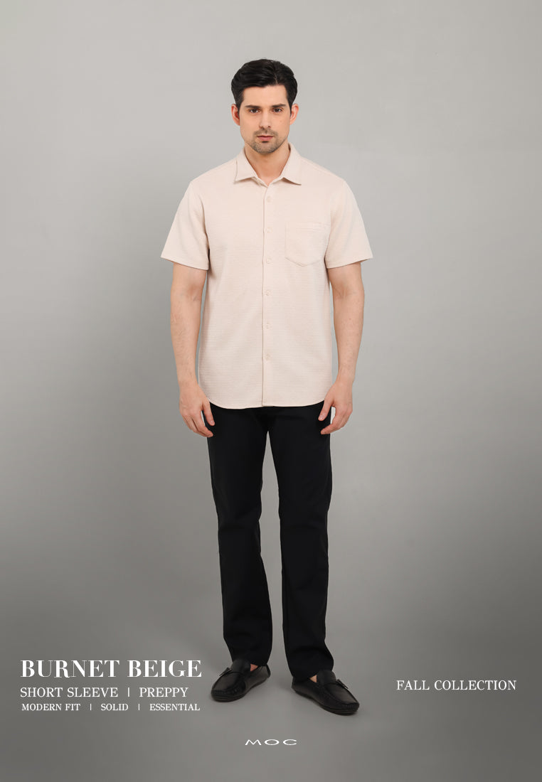 MOC Kemeja Lengan Pendek Pria Burnet - Beige
