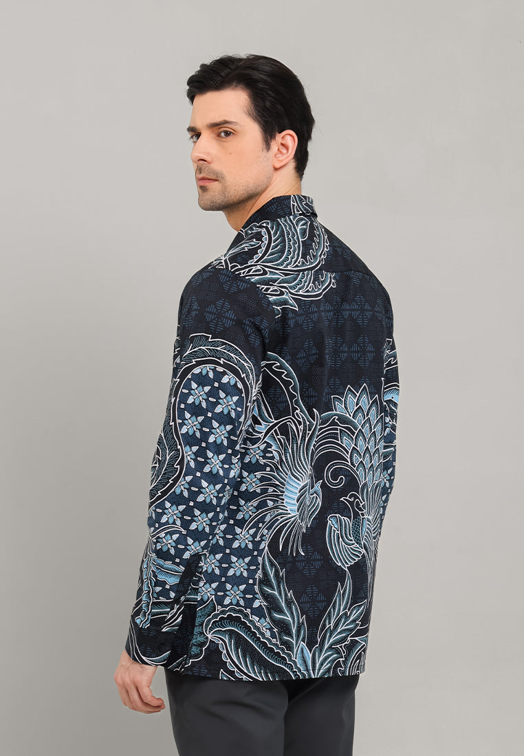 MOC - Kemeja Batik Pria Lengan Panjang Rudsaka - Black