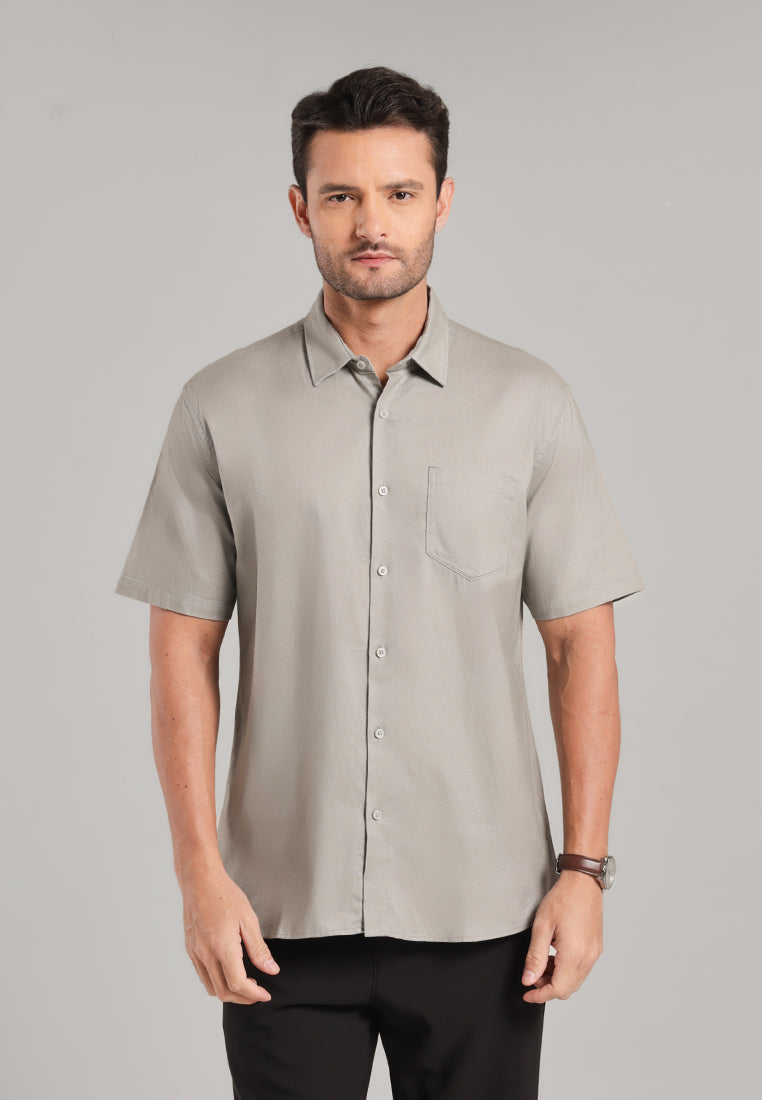 MOC Kemeja Lengan Pendek Pria Ehno - Grey