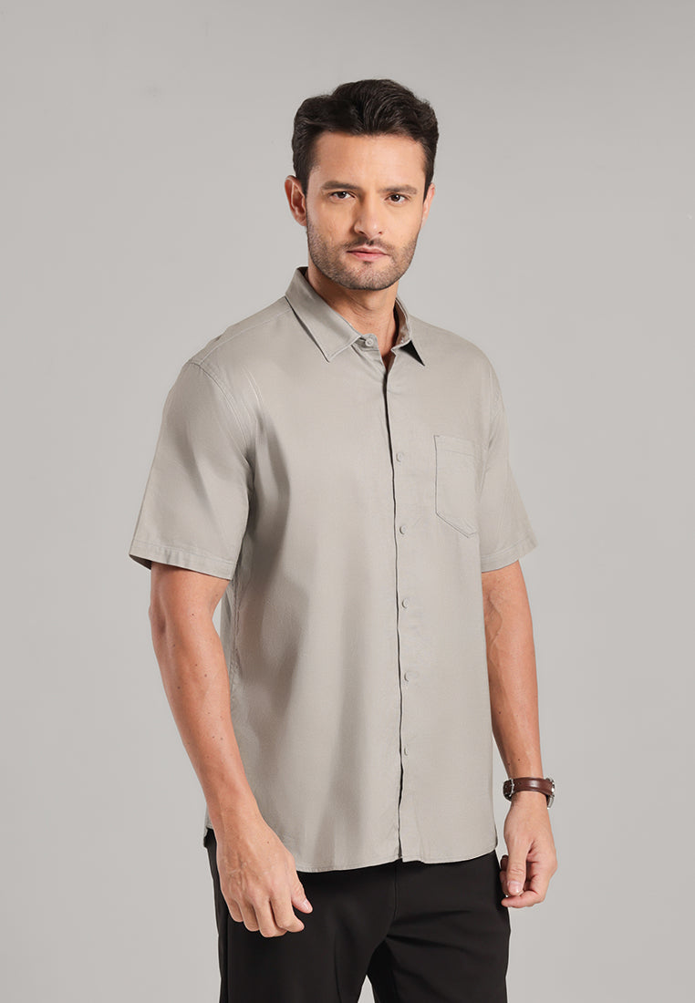 MOC Kemeja Lengan Pendek Pria Ehno - Grey