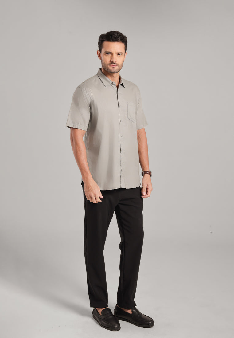 MOC Kemeja Lengan Pendek Pria Ehno - Grey
