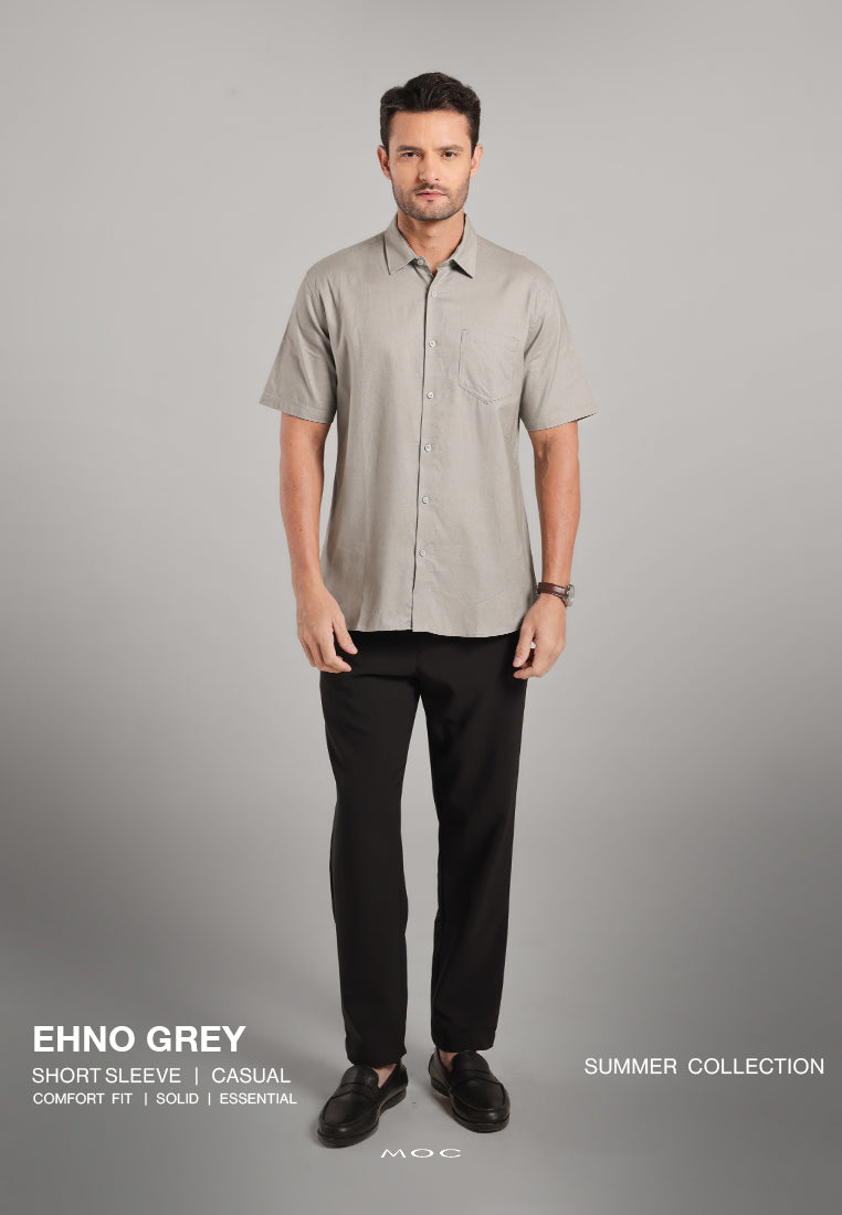 MOC Kemeja Lengan Pendek Pria Ehno - Grey