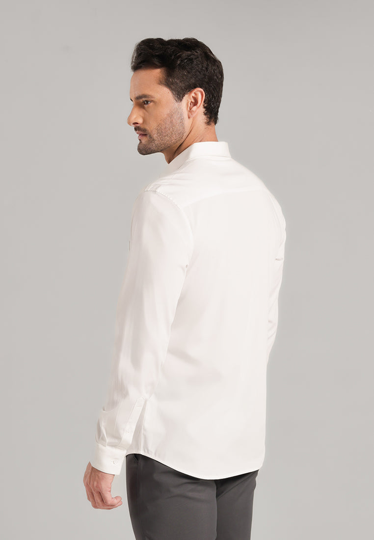 MOC - Kemeja Polos Pria Lengan Panjang Laredo - White