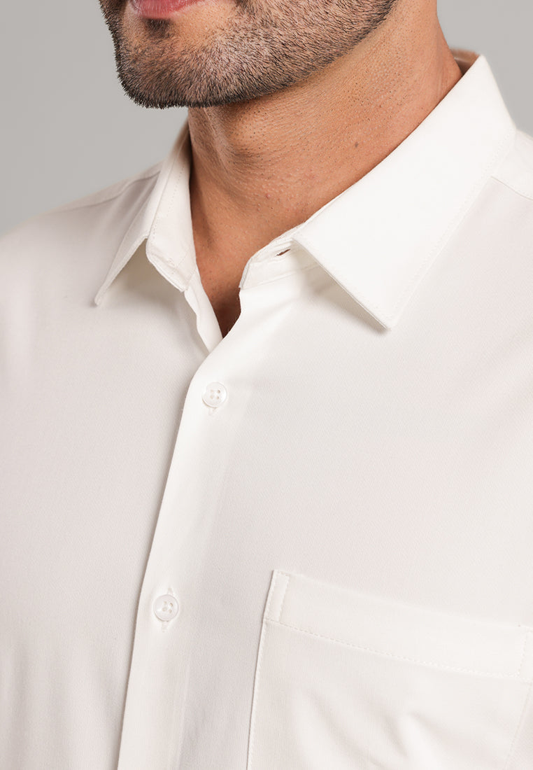 MOC - Kemeja Polos Pria Lengan Panjang Laredo - White