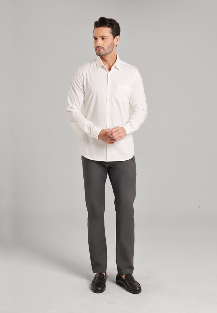 MOC - Kemeja Polos Pria Lengan Panjang Laredo - White
