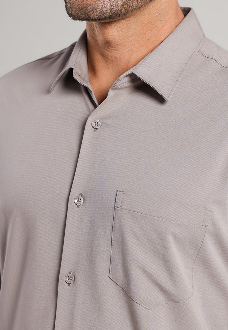 MOC - Kemeja Polos Pria Lengan Panjang Laredo - Grey