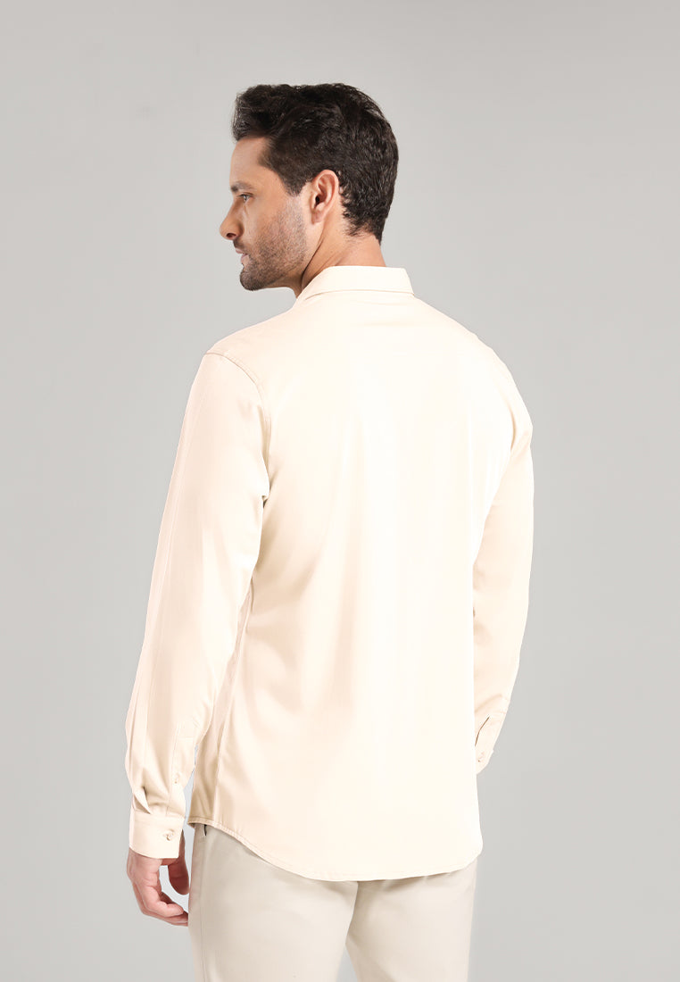 MOC - Kemeja Polos Pria Lengan Panjang Laredo - Beige