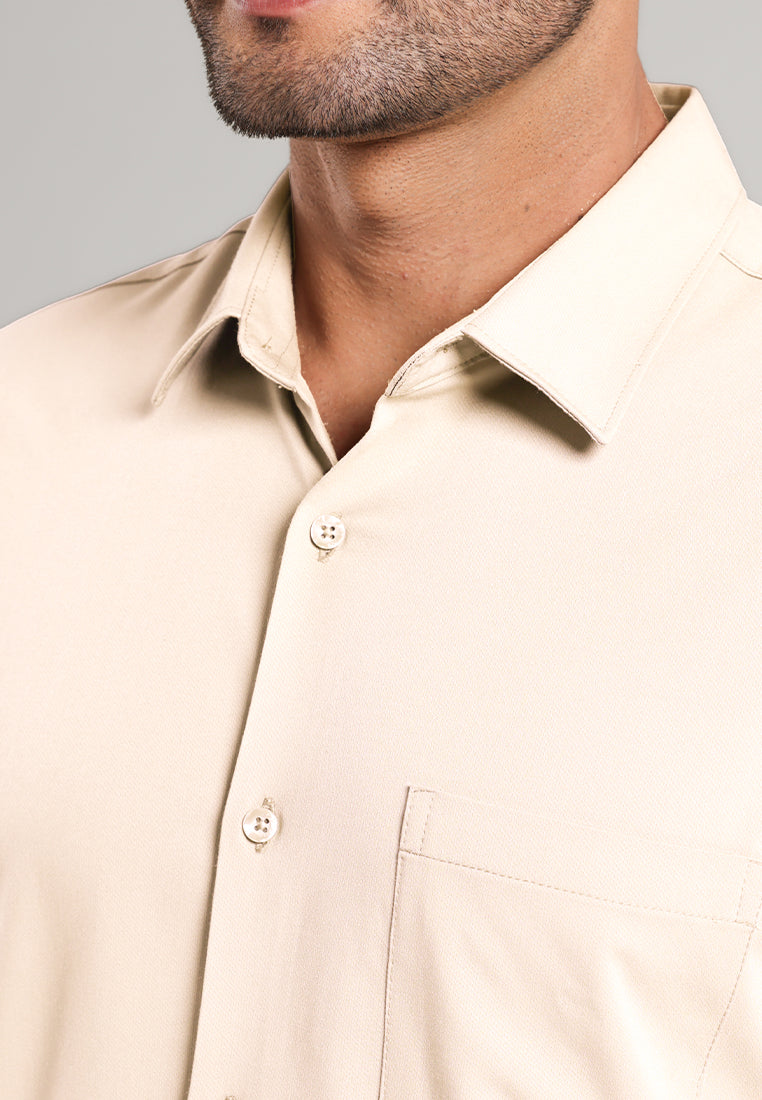 MOC - Kemeja Polos Pria Lengan Panjang Laredo - Beige