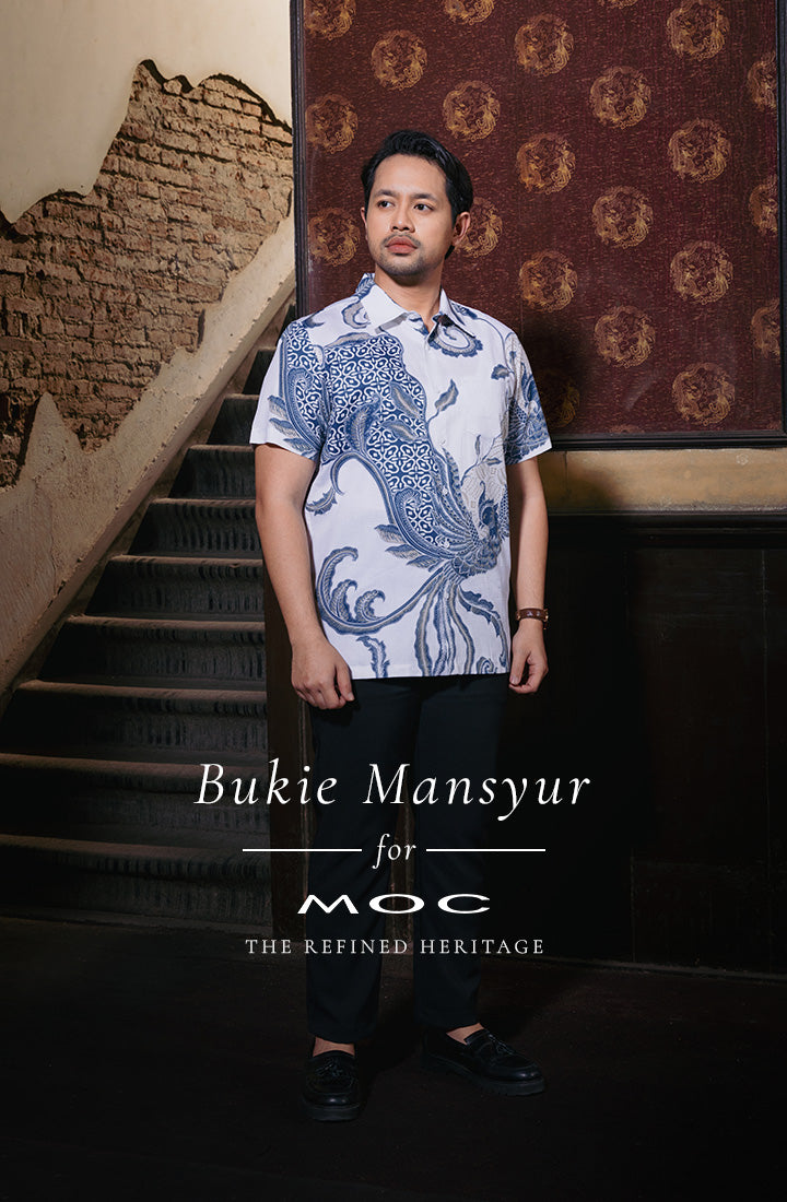 MOC - Kemeja Batik Pria Lengan Pendek Anggoro - White