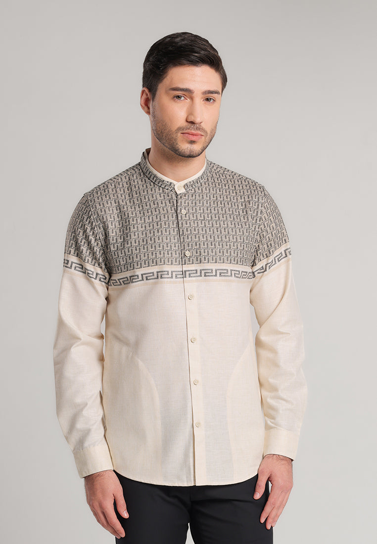 MOC Kemeja Koko Lengan Panjang Pria RUYI - KHAKI