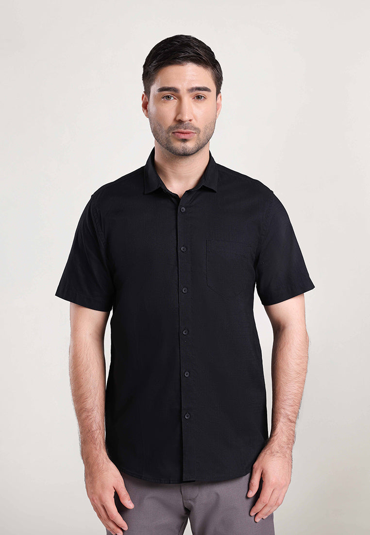 MOC Kemeja Lengan Pendek Pria BRENTWOOD 2-BLACK