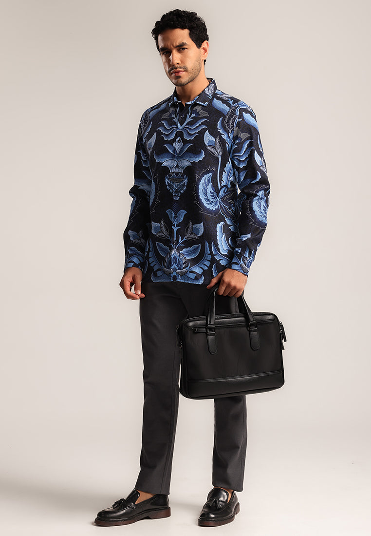 MOC - Kemeja Batik Pria Lengan Panjang Ardhani - Blue
