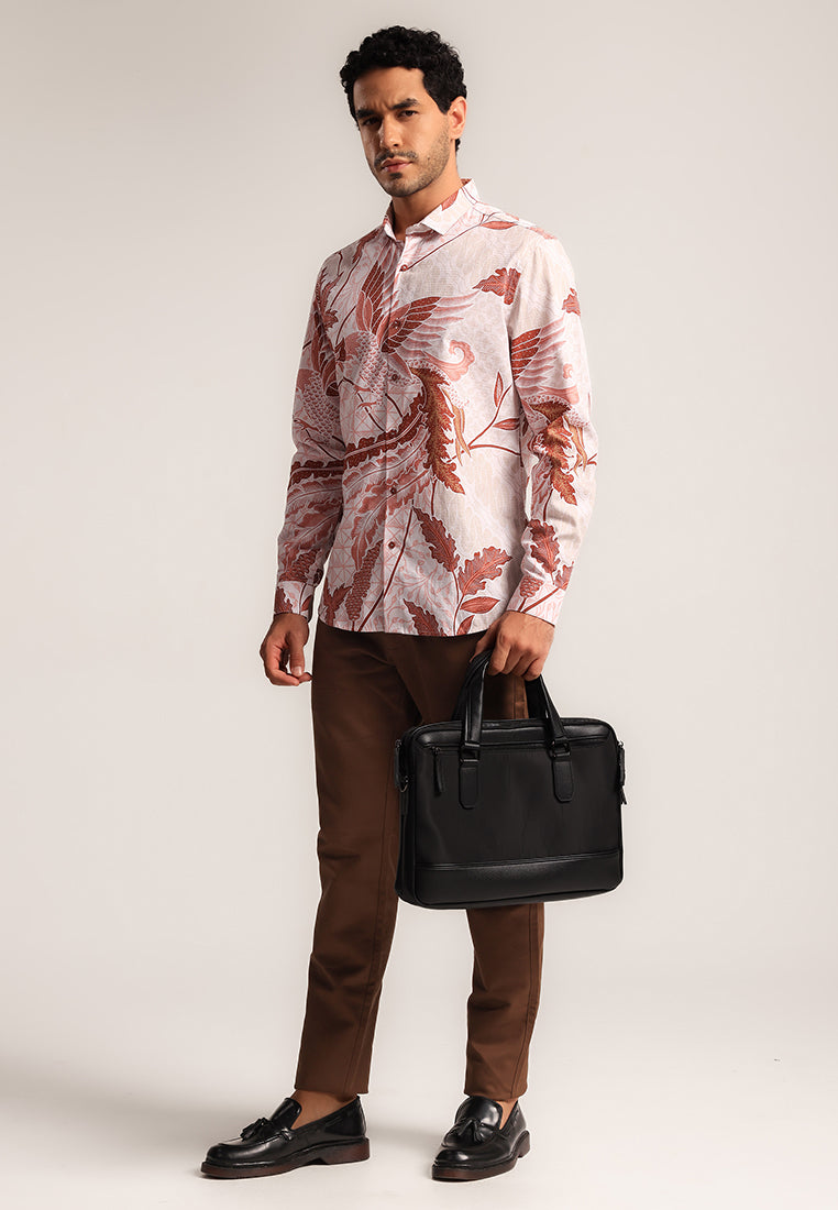 MOC - Kemeja Batik Pria Lengan Panjang Badrika - Maroon
