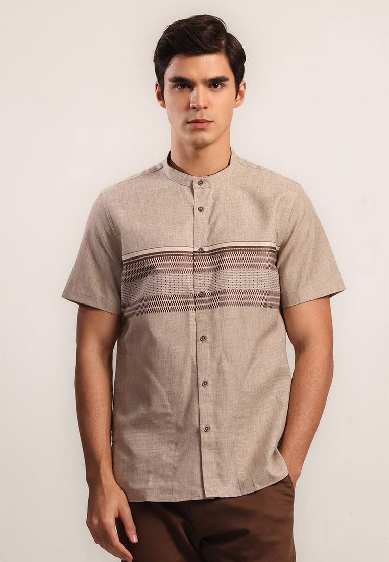 MOC Kemeja Koko Lengan Pendek Pria EAGON - KHAKI