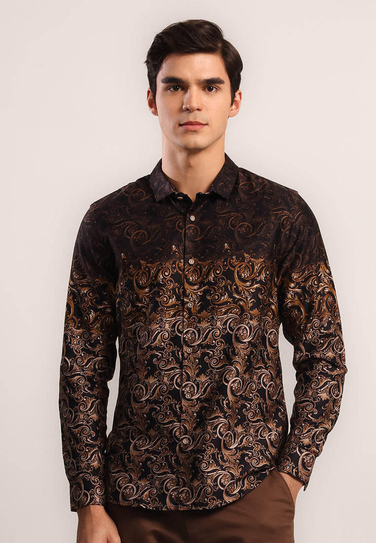 MOC Kemeja Lengan Panjang Pria MUNCHY 2 -BROWN