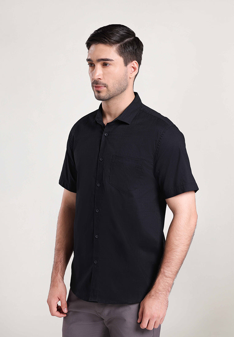 MOC Kemeja Lengan Pendek Pria BRENTWOOD 2-BLACK