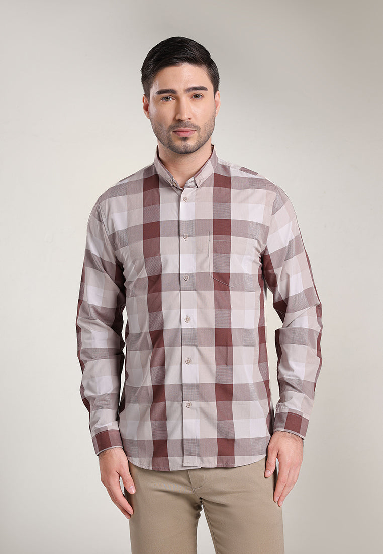 MOC Kemeja Lengan Panjang Pria DEACON - Light Brown