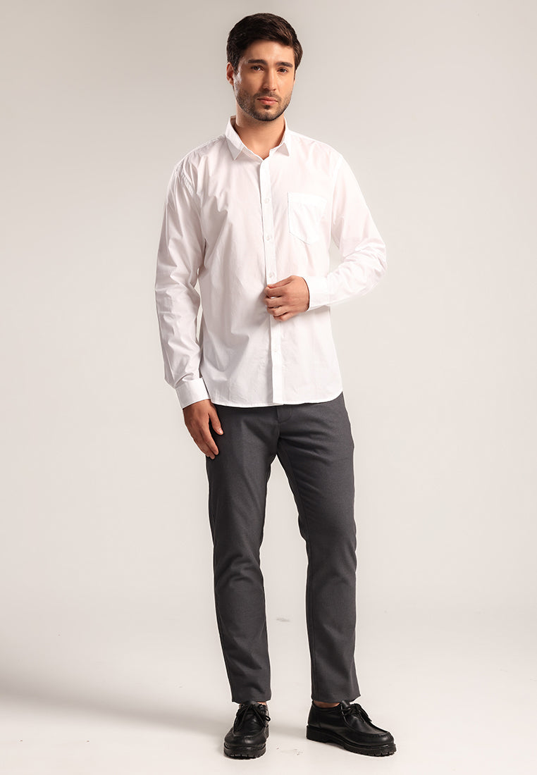 MOC Kemeja Lengan Panjang Pria PEDRO - WHITE