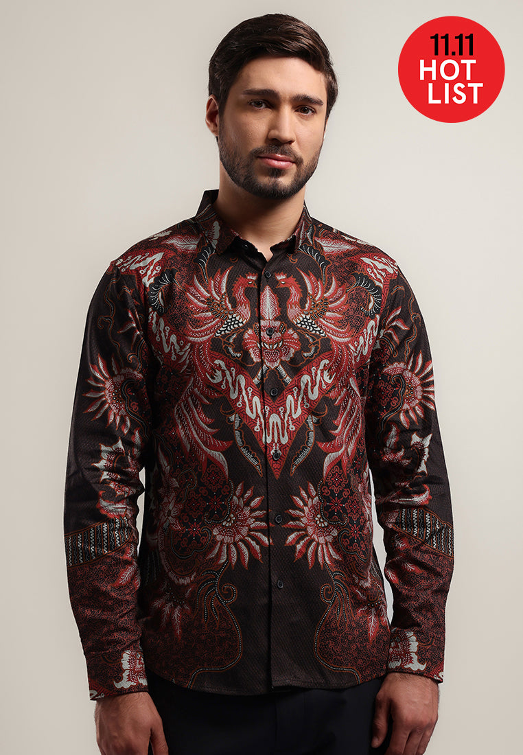 MOC Kemeja Batik Lengan Panjang Pria APHI-BLACK