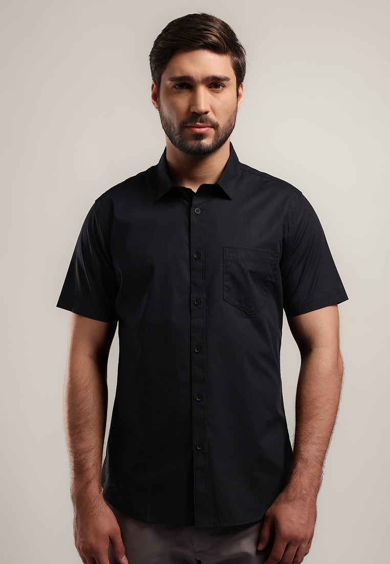 MOC Kemeja Lengan Pendek Pria PEDRIC-BLACK