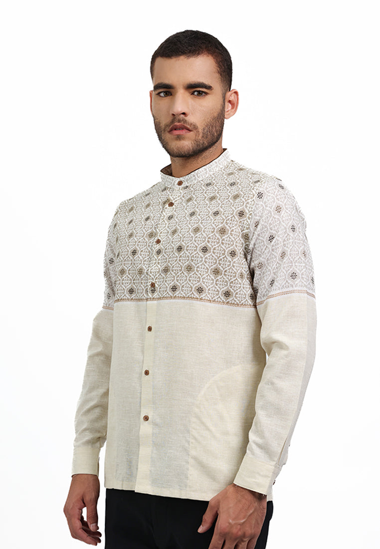 MOC Kemeja Koko Lengan Panjang Pria KOURY - KHAKI
