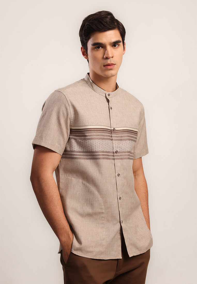 MOC Kemeja Koko Lengan Pendek Pria EAGON - KHAKI