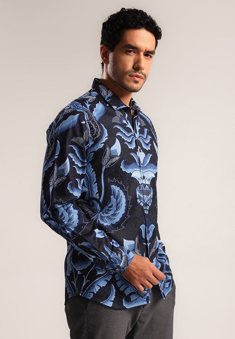 MOC - Kemeja Batik Pria Lengan Panjang Ardhani - Blue