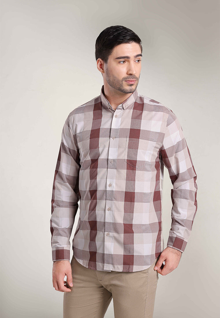 MOC Kemeja Lengan Panjang Pria DEACON - Light Brown