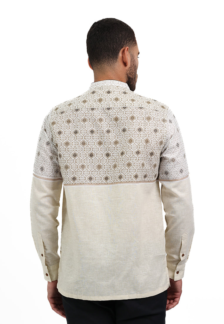 MOC Kemeja Koko Lengan Panjang Pria KOURY - KHAKI