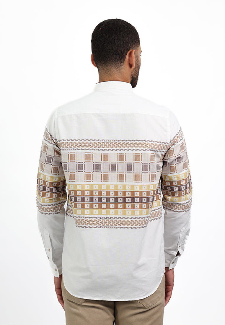 MOC Kemeja Koko Lengan Panjang Pria SWIZZ - WHITE