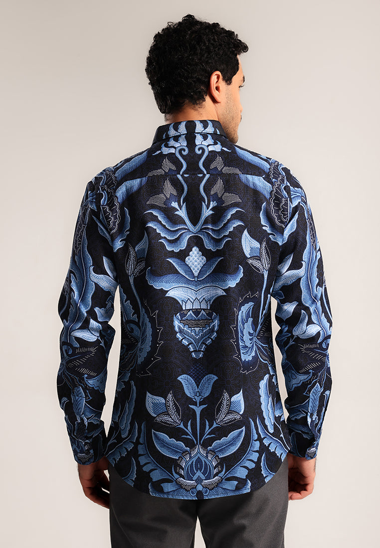 MOC - Kemeja Batik Pria Lengan Panjang Ardhani - Blue