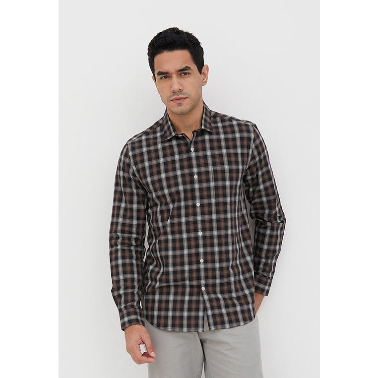 Men's Top By MOC Kemeja Pria Flannel Panjang Modern Fit Maui Best Seller
