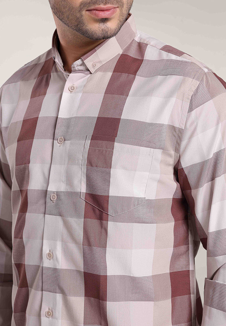 MOC Kemeja Lengan Panjang Pria DEACON - Light Brown