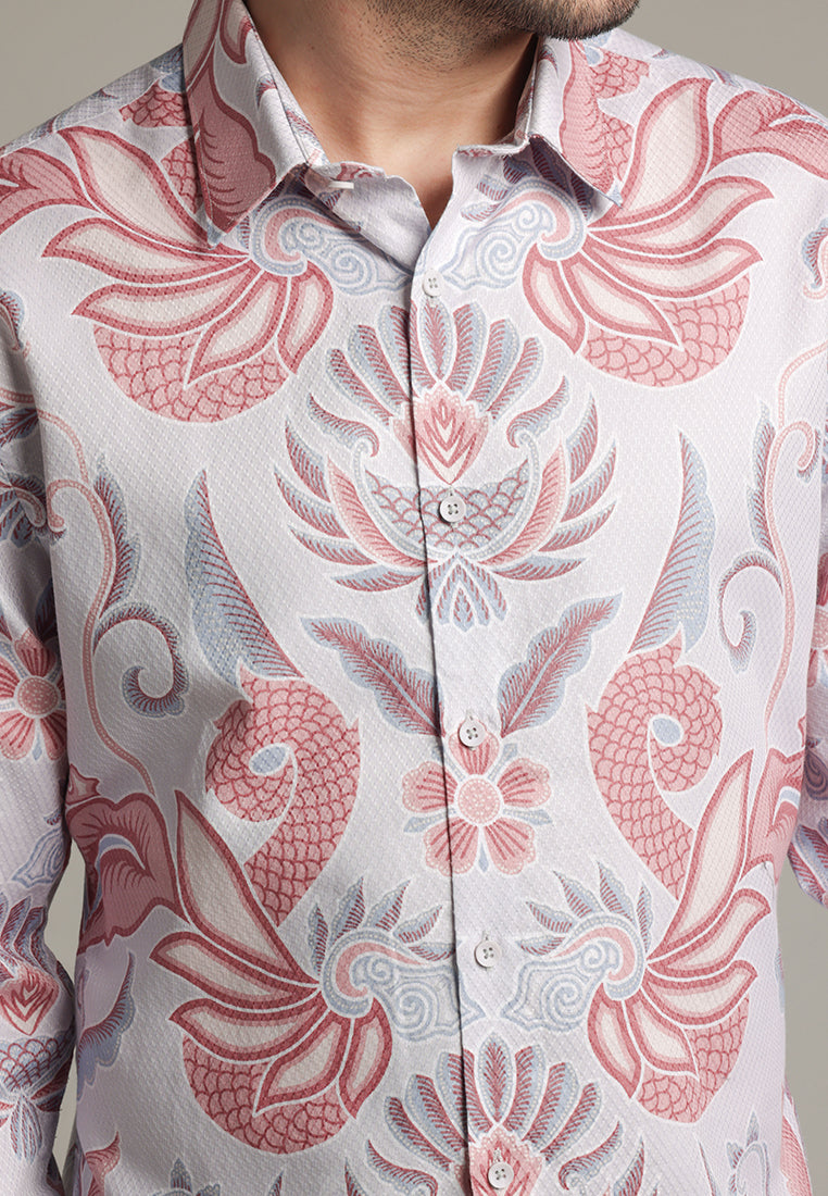 MOC - Kemeja Batik Pria Lengan Panjang Harjuna - Beige