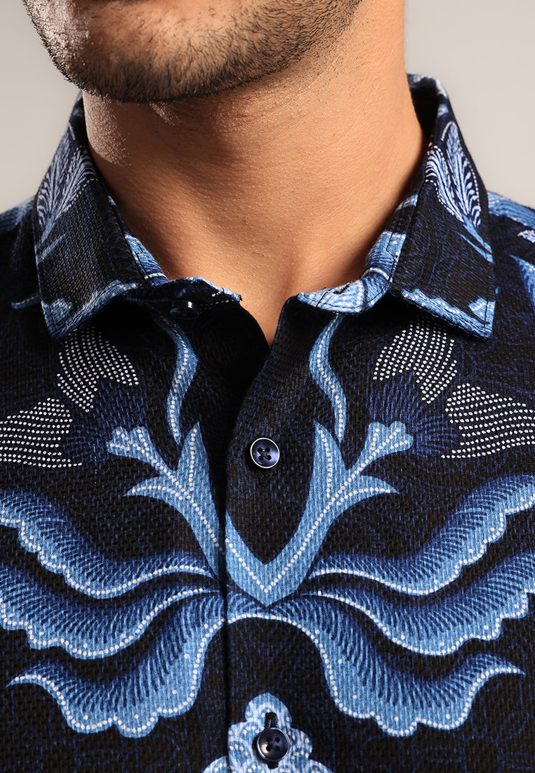 MOC - Kemeja Batik Pria Lengan Panjang Ardhani - Blue