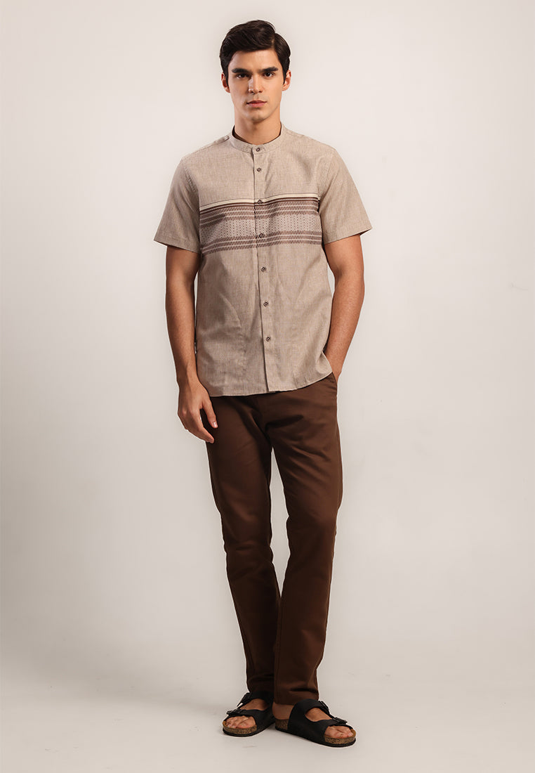 MOC Kemeja Koko Lengan Pendek Pria EAGON - KHAKI