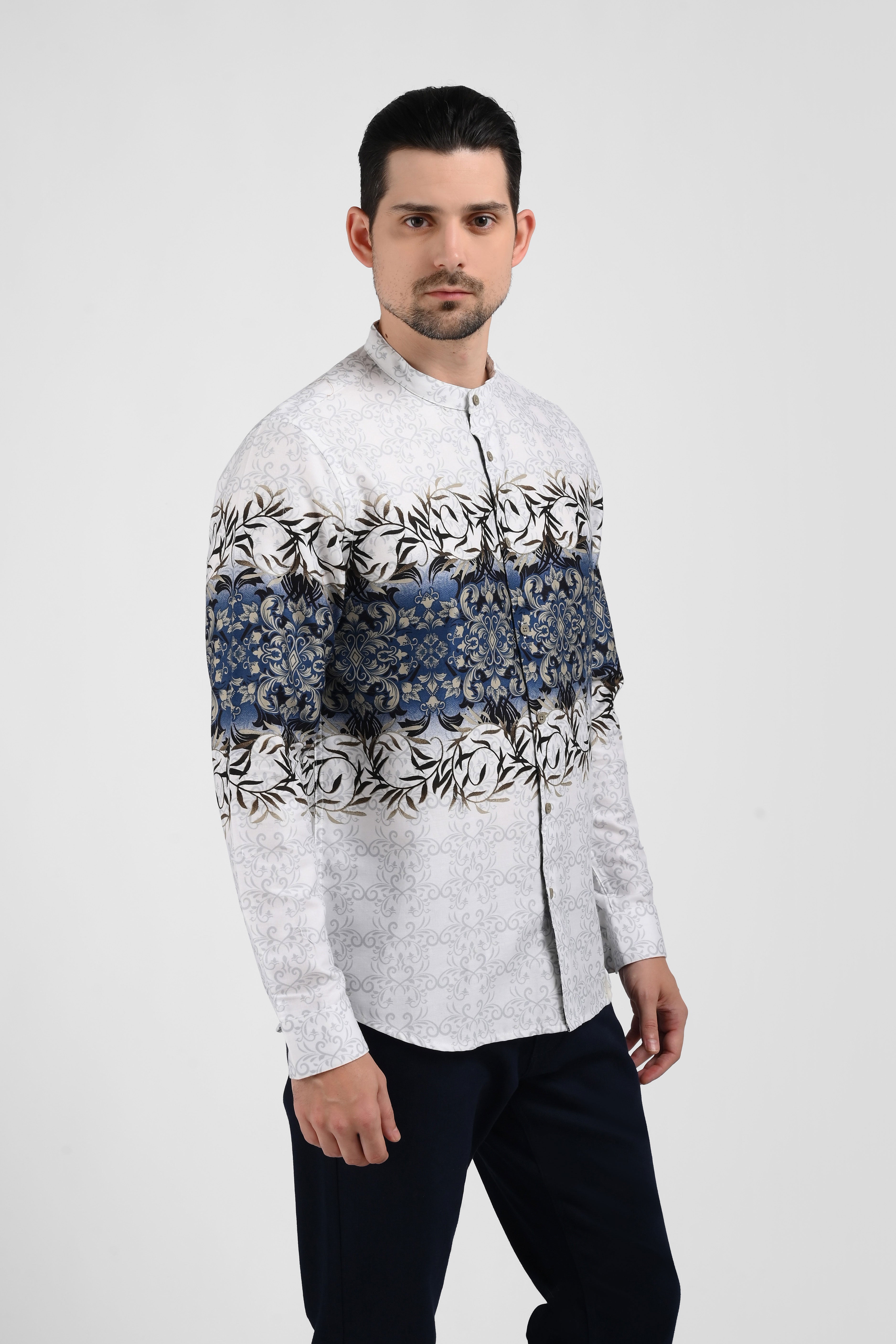 MOC Kemeja Batik Shanghai Lengan Panjang Pria HOGAN-WHITE