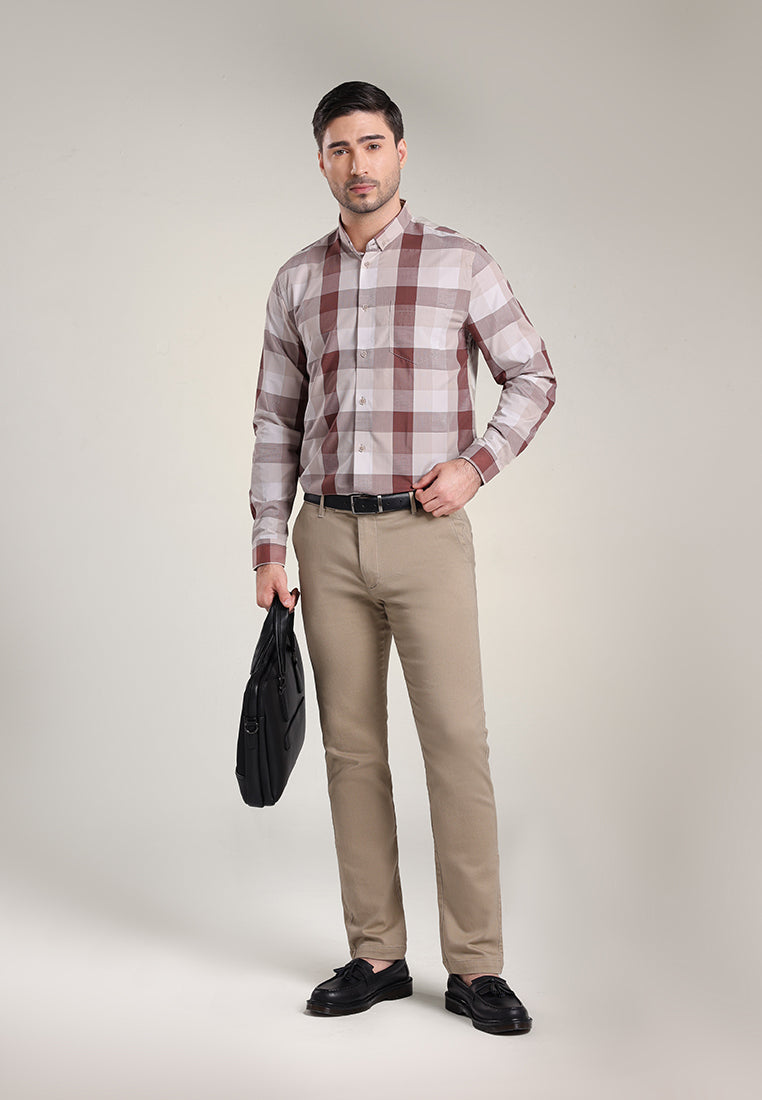 MOC Kemeja Lengan Panjang Pria DEACON - Light Brown