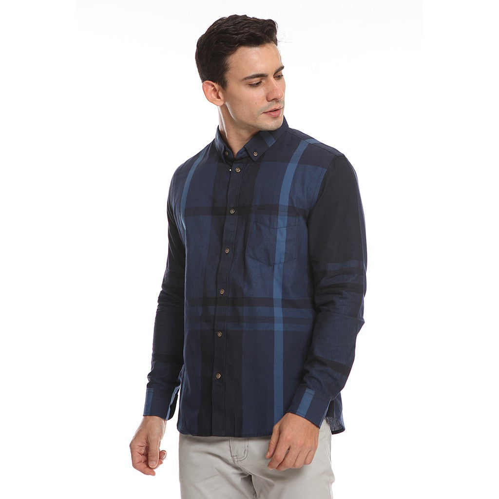 Men's Top By MOC Kemeja Pria Flannel Slim Fit Gio Best Seller