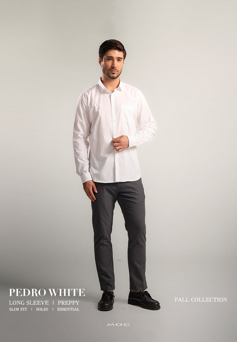 MOC Kemeja Lengan Panjang Pria PEDRO - WHITE