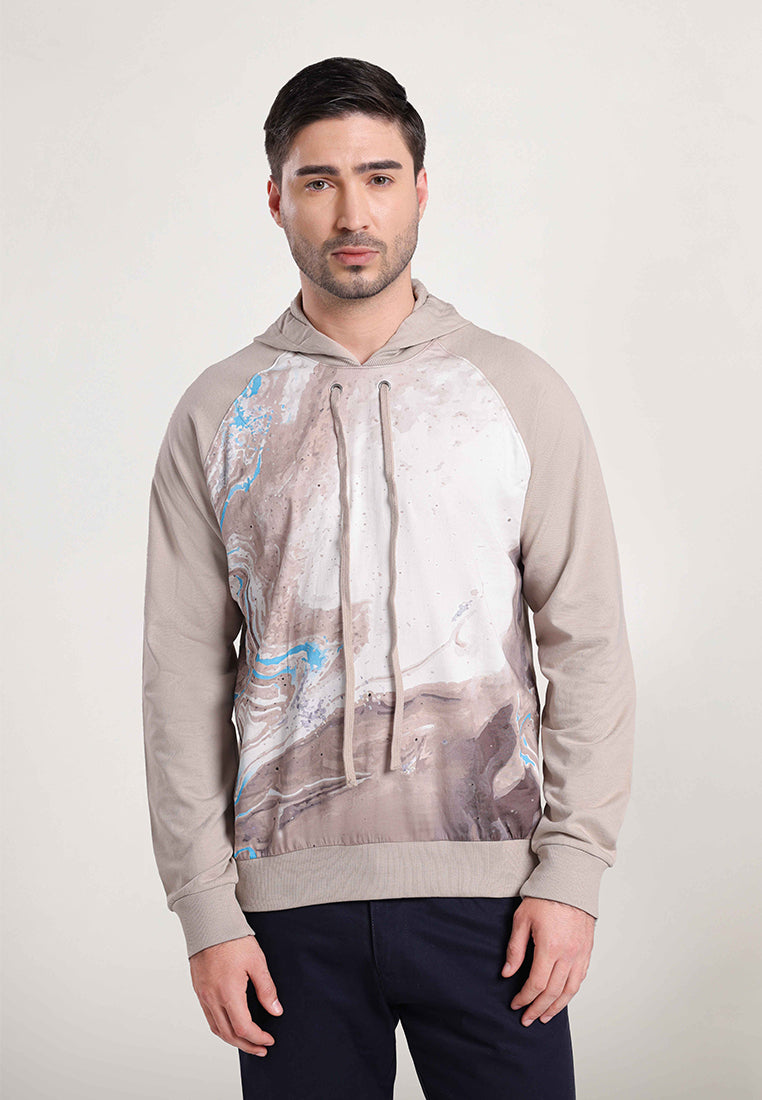 MOC Sweater Hoodie Pria Lengan Panjang TOMPTON-KHAKI