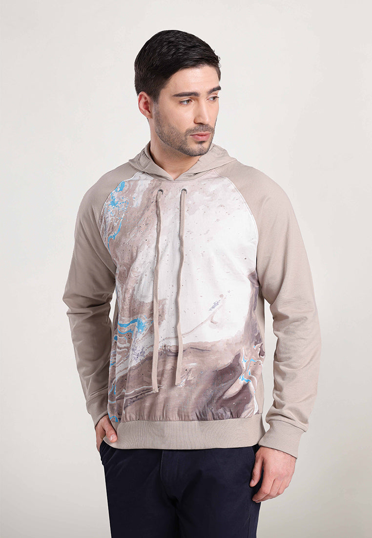 MOC Sweater Hoodie Pria Lengan Panjang TOMPTON-KHAKI