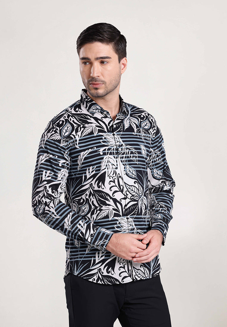 MOC Kemeja Lengan Panjang Pria RAZBORN - Black