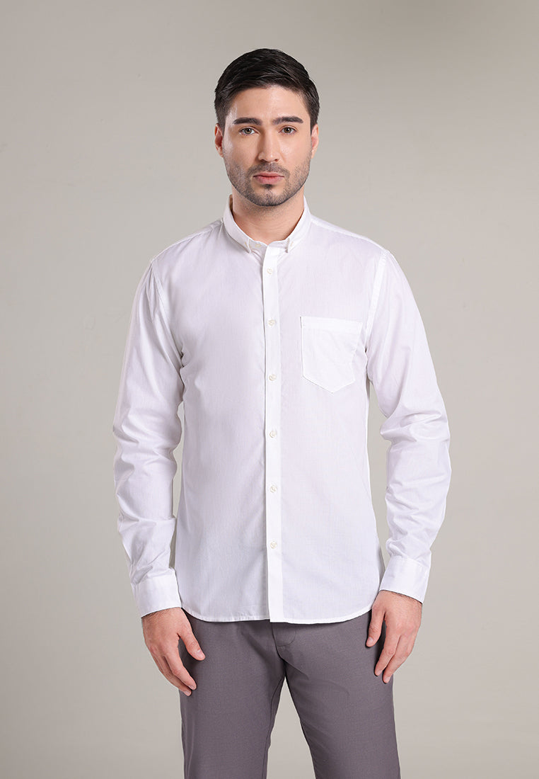 MOC Kemeja Lengan Panjang Pria WESLEY - White
