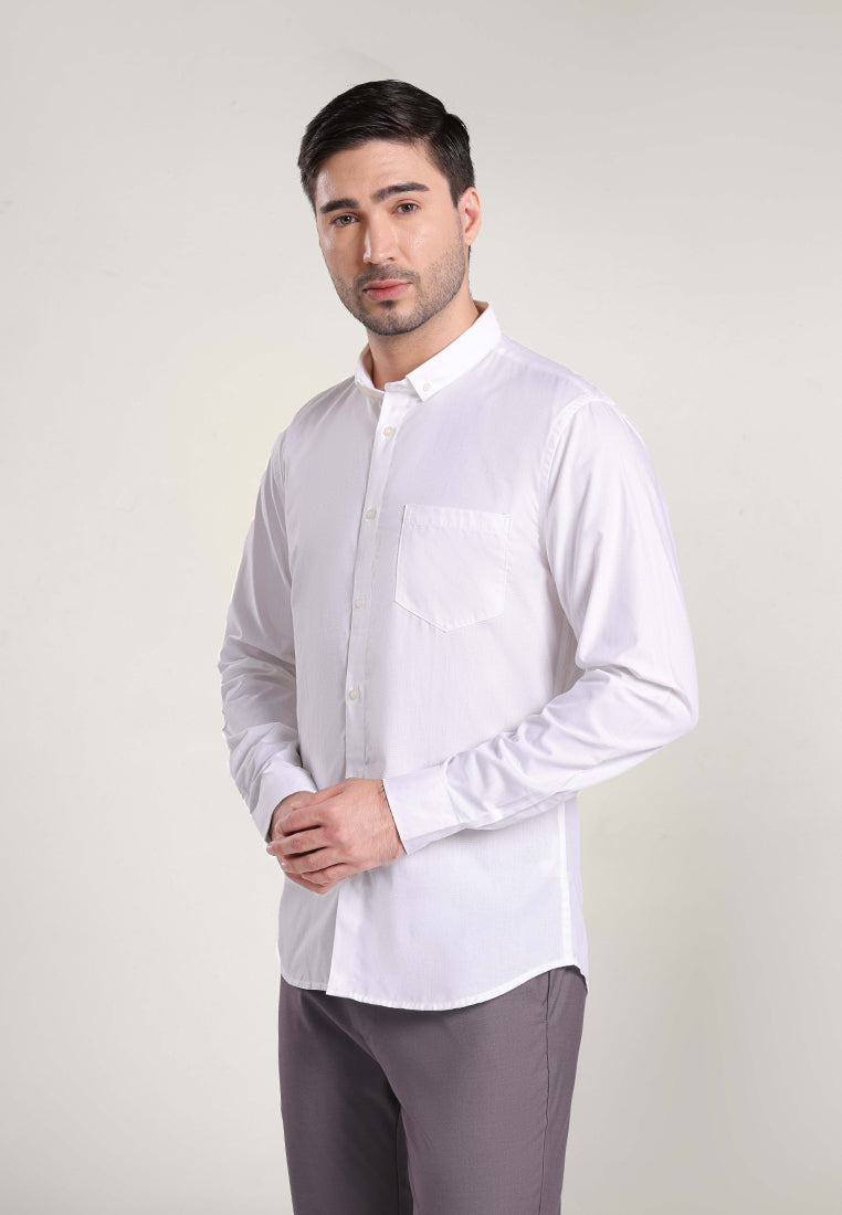 MOC Kemeja Lengan Panjang Pria WESLEY - White